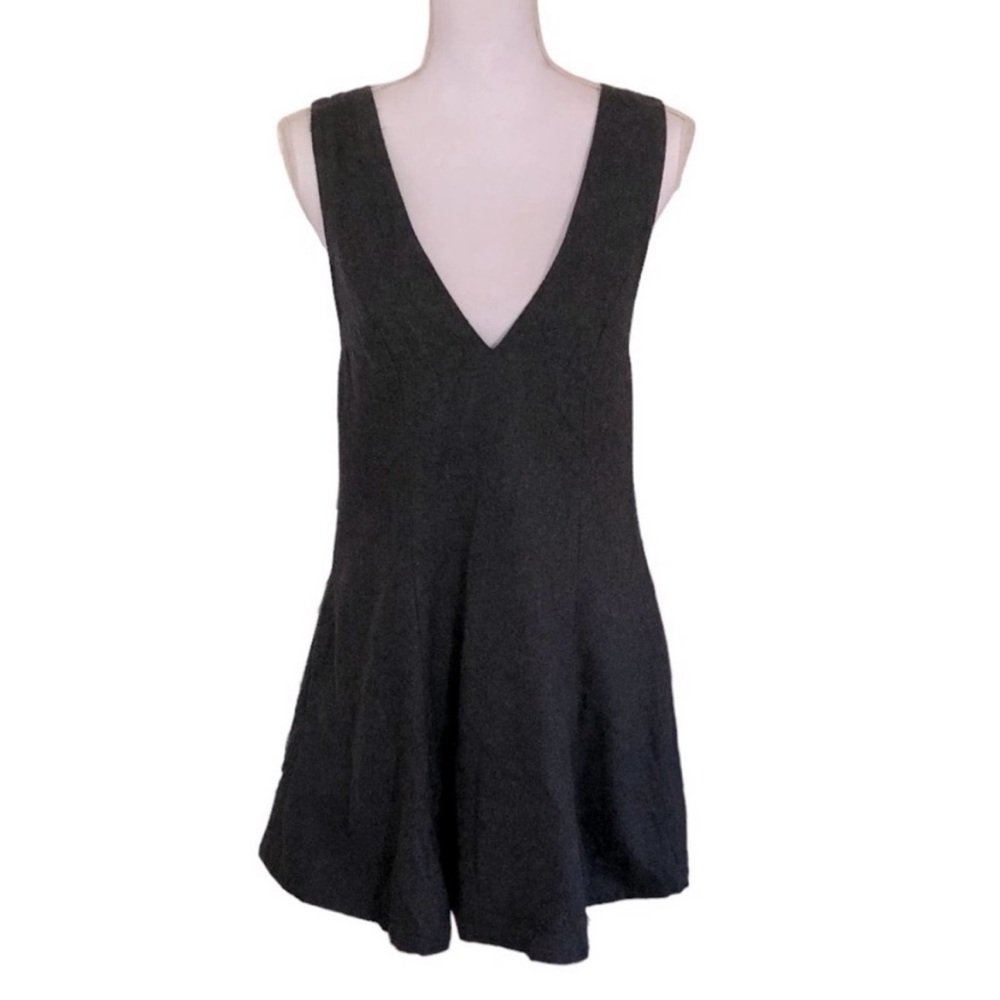 Free People Size 4 Gemma’s Favorite V Neck Mini Dress in Charcoal - Picture 3 of 5